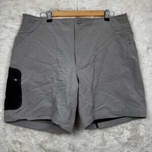 LL Bean Cycling Shorts Men's Large Gray Nylon Liner Padded Bike Pocket Athletic